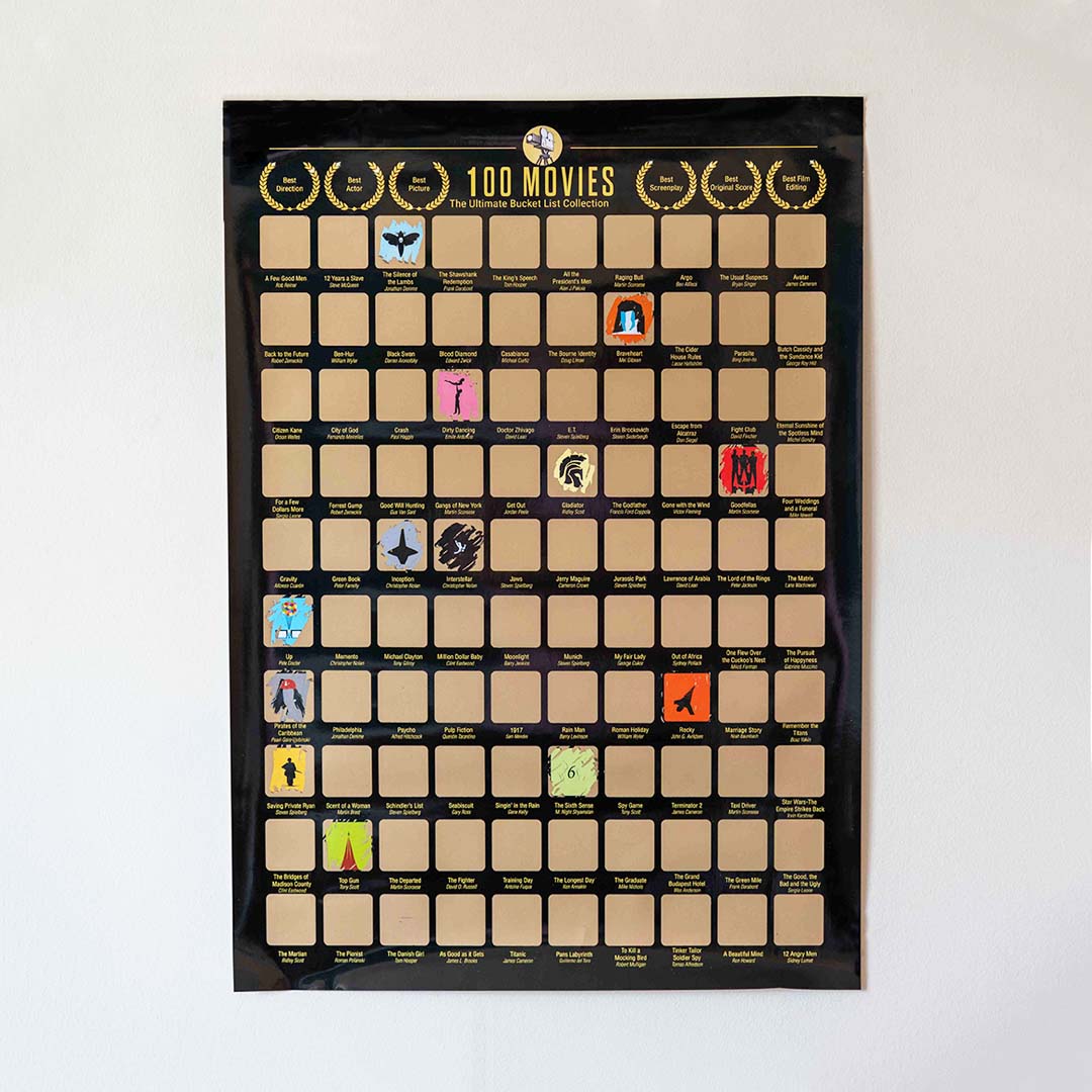 Poster Raspable "Top 100 películas que ver"