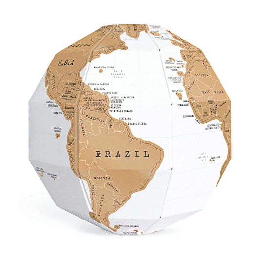 Globo terráqueo armable y raspable con mapa de América